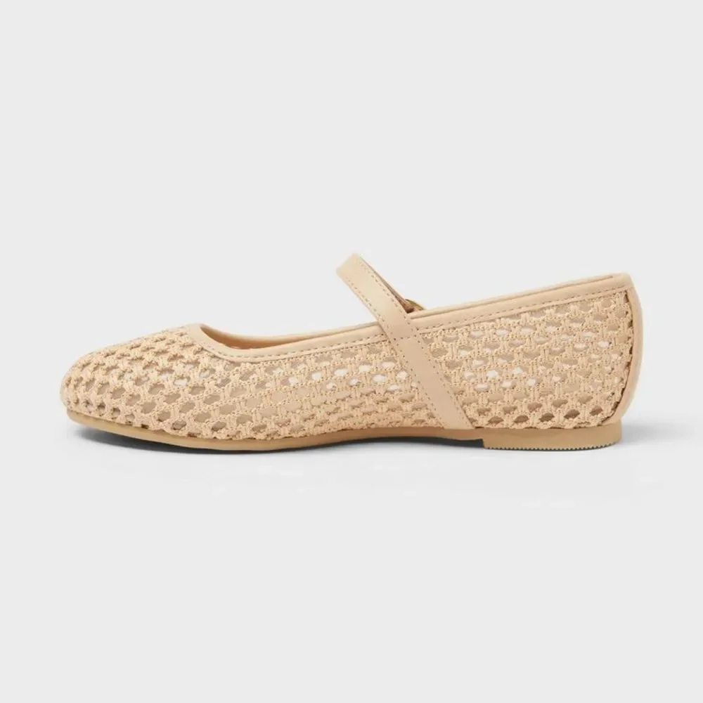 Cat & Jack - Girls' Wilma Ballet Flats - Cat & Jack Tan 5 Beige